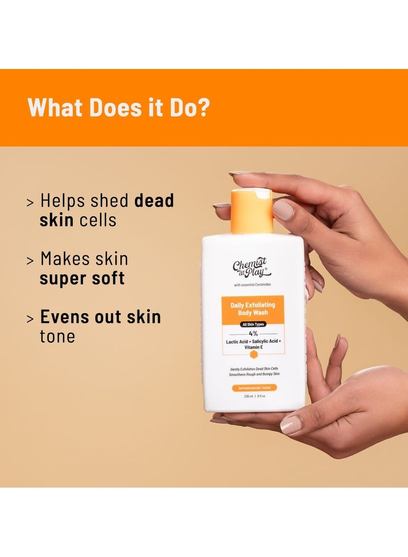 Chemist at Play Exfoliating Body Wash | 4% (Salicylic Acid, Vitamin E And Lactic Acid) | Paraben And Sls Free | Removes Tan| Prevents Dry, Rough, Bumpy Skin | Men And Women - Image 2